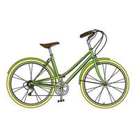 vector de bicicleta vintage retro clásico verde
