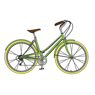 green classic retro vintage bicycle vector