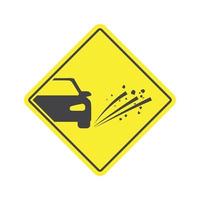 ilustración vectorial de un icono de señal de carretera, tenga cuidado con mucha grava, piedras pequeñas en la carretera vector