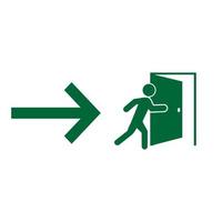 vector illustration of evacuation route icon, emergency evacuation route, emergency exit