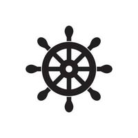 vector illustration of the steering wheel or steering wheel of a ship, flat design.