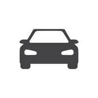 vector illustration of a flat design minimalist car icon from the front