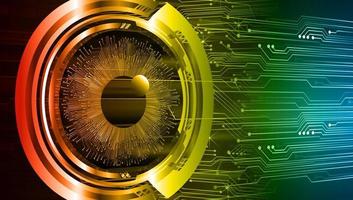 eye cyber circuit future technology concept background vector