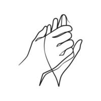 Hands couple line art illustration vector