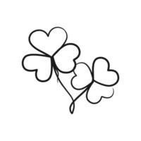 Shamrock leaf continuous one line art design vector