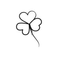 Shamrock leaf continuous one line art design vector