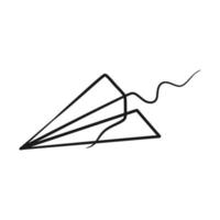 Continuous one line art drawing of paper plane vector