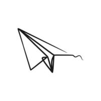 Continuous one line art drawing of paper plane vector