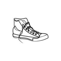 Sneakers continuous one line art illustration vector