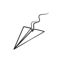 Continuous one line art drawing of paper plane vector