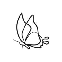 Butterfly continuous one line art drawing vector