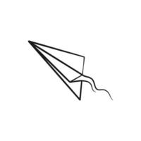 Continuous one line art drawing of paper plane vector