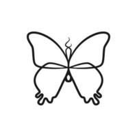 Butterfly continuous one line art drawing vector
