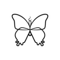 dibujo de arte de una línea continua de mariposa vector