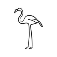 Flamingo continuous one line art drawing vector