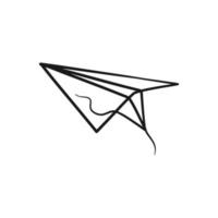 Continuous one line art drawing of paper plane vector