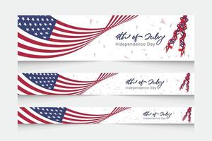 Independence day USA banner template. 4th of July celebration banner template set. vector