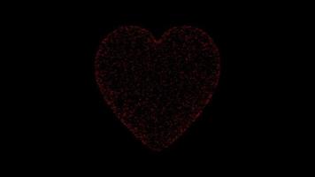 sfondo a forma di cuore di particella rossa, amore grafico di movimento del computer e concetto di sfondo di San Valentino video
