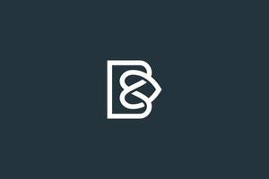 Initial Letter B and Heart Logo Design Vector Template