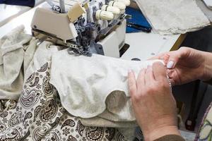 A sewing production, tailoring close-up photo