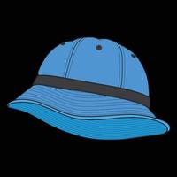 bucket hat outline color block vector, bucket hat in a full color style, trainers template outline, vector Illustration.