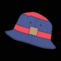 bucket hat outline color block vector, bucket hat in a full color style, trainers template outline, vector Illustration.