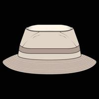 bucket hat outline color block vector, bucket hat in a full color style, trainers template outline, vector Illustration.