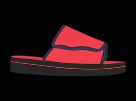 sandal vector illustration with black background . Summer shoe of sandal cartoon.