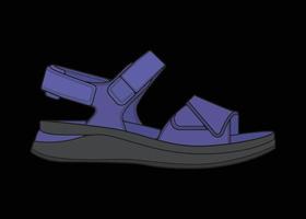 strap sandals multicolor drawing vector, strap sandals in a multicolor style, vector Illustration. with black background