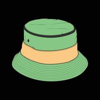 bucket hat outline color block vector, bucket hat in a full color style, trainers template outline, vector Illustration.