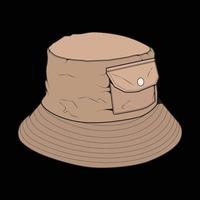 bucket hat outline color block vector, bucket hat in a full color style, trainers template outline, vector Illustration.