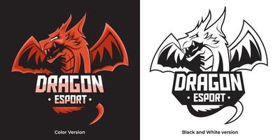 dragon mascot esport logo. vector illustration