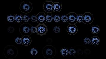 Digital pattern backdrop over black background, science and technology abstract background video