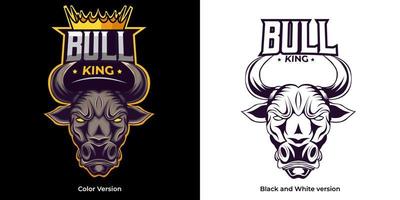 bull head esport logo mascot design vector