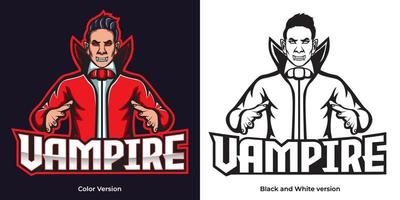 logo de mascota vampiro para amantes de los juegos vector