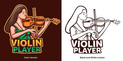 violin player mascot logo. vector illustration