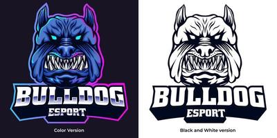 diseño de la mascota del logotipo de bulldog esport vector