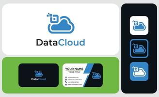 plantilla de diseño creativo del logotipo de la nube, concepto de computación en la nube, ilustración vectorial vector