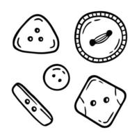 Buttons set. Hand made needlework doodles Vector illustration on white background