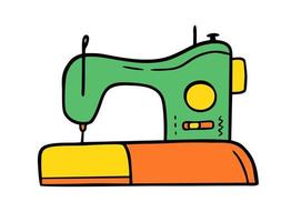 Sewing machine doodle Hand made needlework Vector illustration on white background