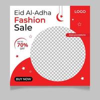 plantilla de publicación de redes sociales de venta de moda eid al-adha vector