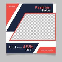 Fashion sale social media post template vector