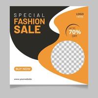 Special fashion sale social media post template vector