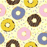 Colorful hand drawn donuts seamless pattern. vector