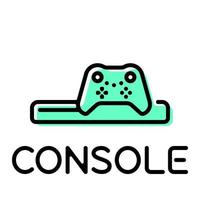 Game console pictogram with text label vector