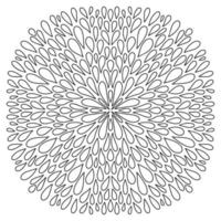 Mandala black and white coloring page vector illustration