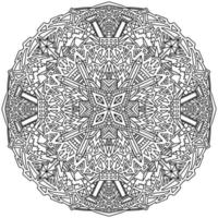 Mandala black and white coloring page vector illustration