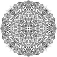 Mandala black and white coloring page vector illustration