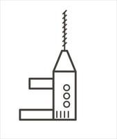 Vector screwdriver icon. Flat linear black and white tool illustration. Building, carpenter equipment for card, poster or flyer design. Woodwork, repair service or craft workshop concept