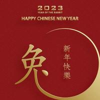 Happy Chinese New Year 2023 Rabbit Zodiac sign for the year of the Rabbit vector